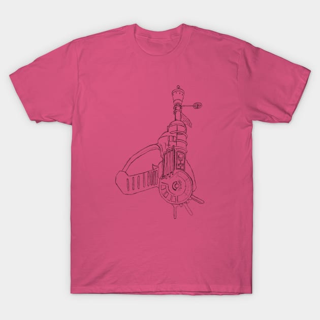 Zombie Ray Gun Blueprint Soft Pink T-Shirt by LANStudios